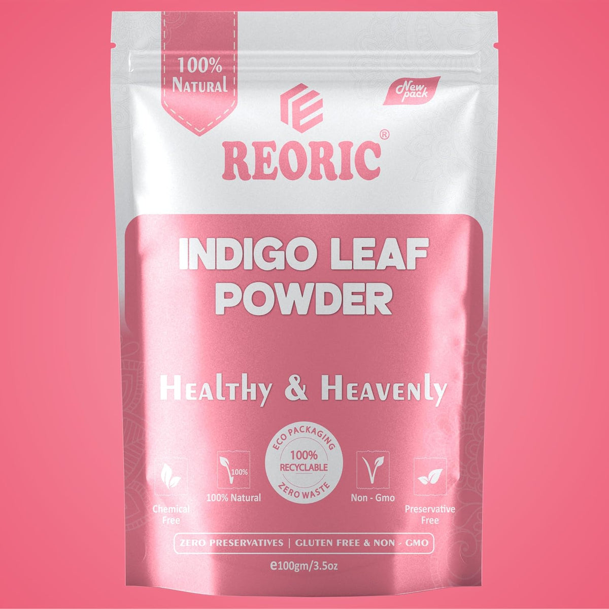 REORIC Henna Powder 100g and Indigo Leaf Powder 100g Combo