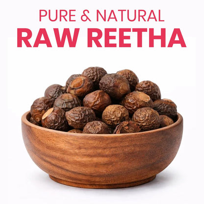 REORIC Raw Reetha Whole Dried Soapnuts for DIY Hair Wash & Scalp Cleansing, 100g