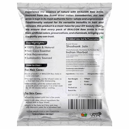 BRALCON Organic Raw Reetha, Amla, Shikakai Combo Pack- 300g(100g x 3 Pack)