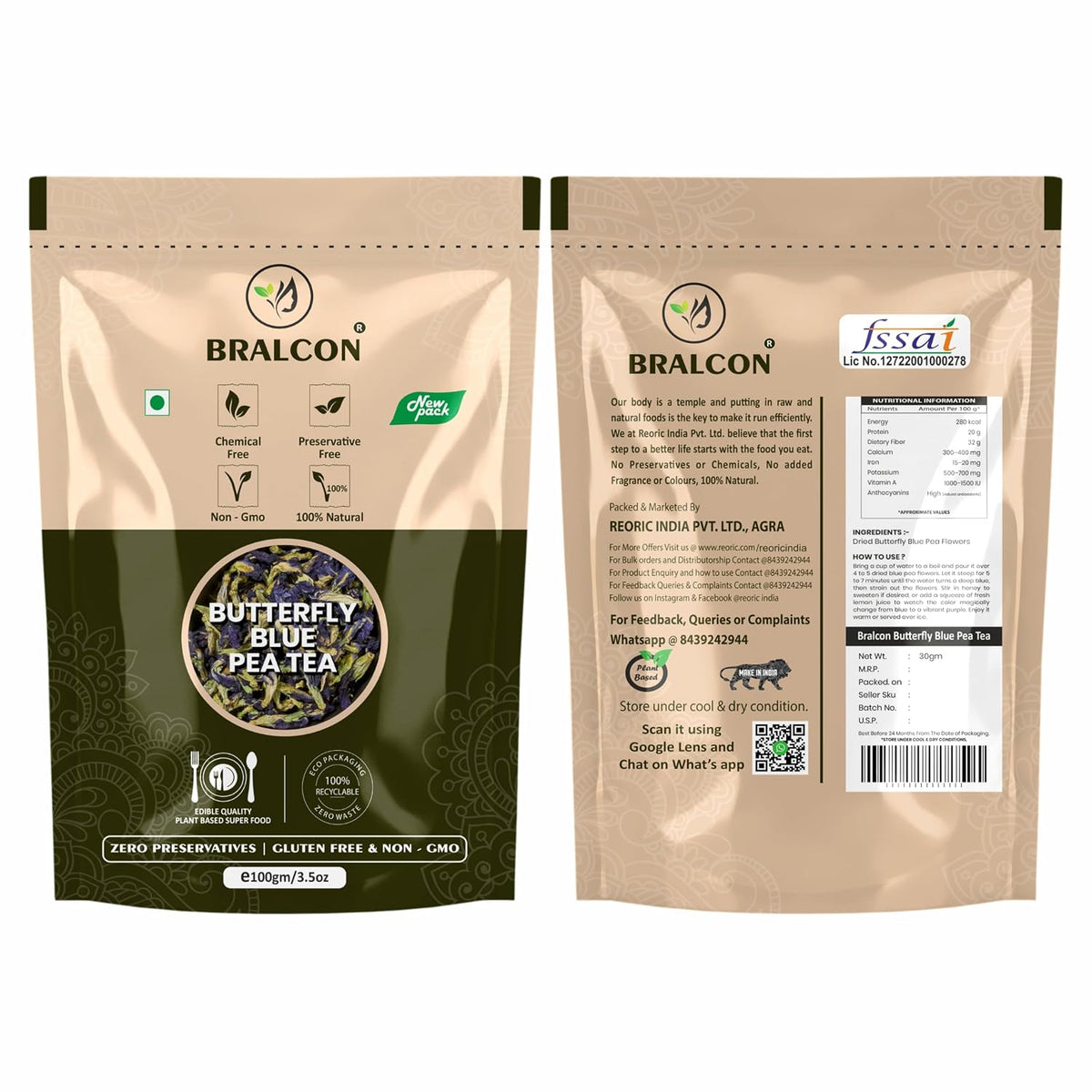 Bralcon Butterfly Pea Flower Tea - 30g