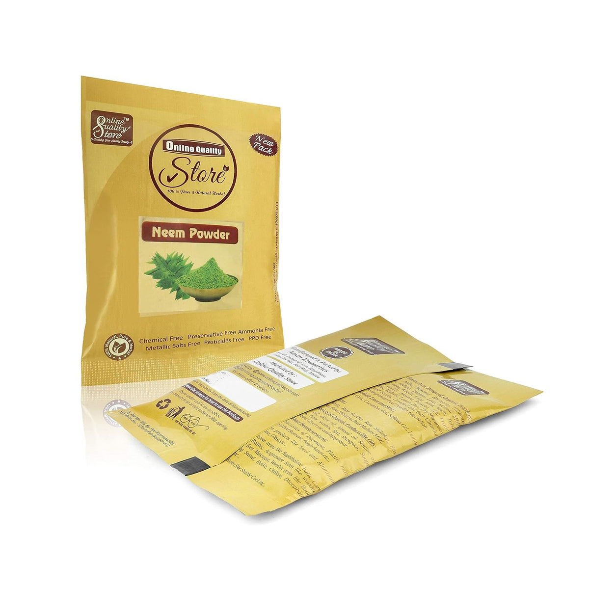 Online Quality Store Neem Powder (Azadirachta indica) Anti-Dandruff Hair DIY Packs & Anti Acne Face Packs (50g, Pack of 1)