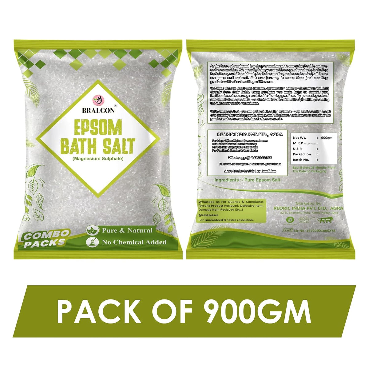 BRALCON Pure Epsom Salt -900g