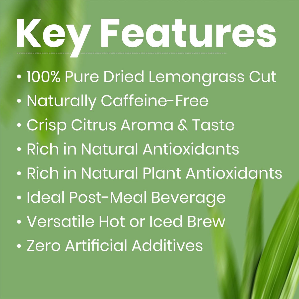 REORIC Lemongrass Herbal Tea 50g | Dried Lemongrass Leaf Infusion | Citrus Aromatic Herbal Tea Blend | Daily Hot Refreshment Brew