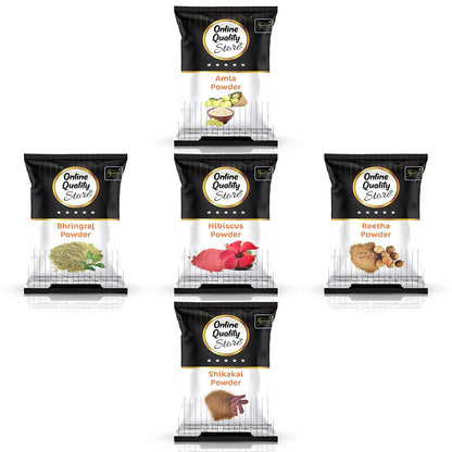 Online Quality Store Amla Reetha Shikakai Bhringraj and Hibiscus Powder for Hair |hair mask |hair pack for dry and frizzy hair |,Ritha|Soapnuts|Aritha|Indian Gooseberry powder |organic Bhringraj Powder |gudhal powder |gudhal fool powder ,400g