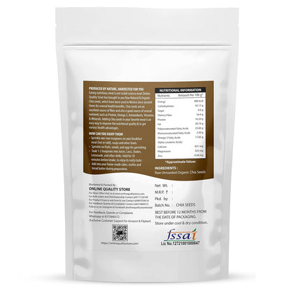 Online Quality Store Organic Combo of Chia Seeds,Pumpkin Seeds -200gm(100gm x 2)|Fiber Rich Mix Seeds