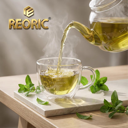 REORIC Spearmint Tea 50g | Dried Spearmint Leaves Herbal Infusion | Refreshing Loose Leaf Mint Brew | Daily Hot & Iced Beverage Drink