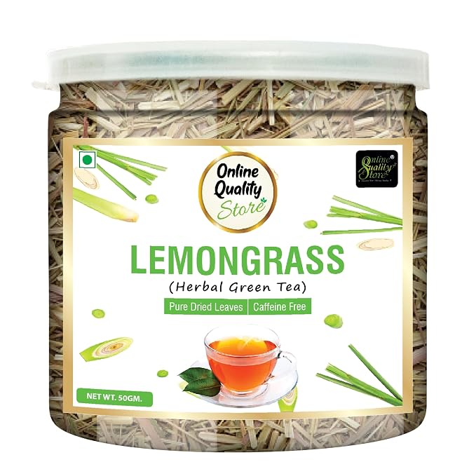Online Quality Store Organic Lemongrass Herbal Tea - 50 Gm | Lemongrass Tea Leaves | Lemon Grass Herbal Green Tea