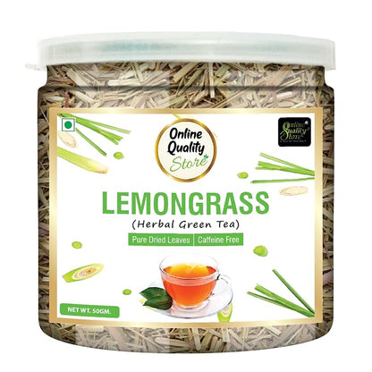 Online Quality Store Organic Lemongrass Herbal Tea - 50 Gm | Lemongrass Tea Leaves | Lemon Grass Herbal Green Tea