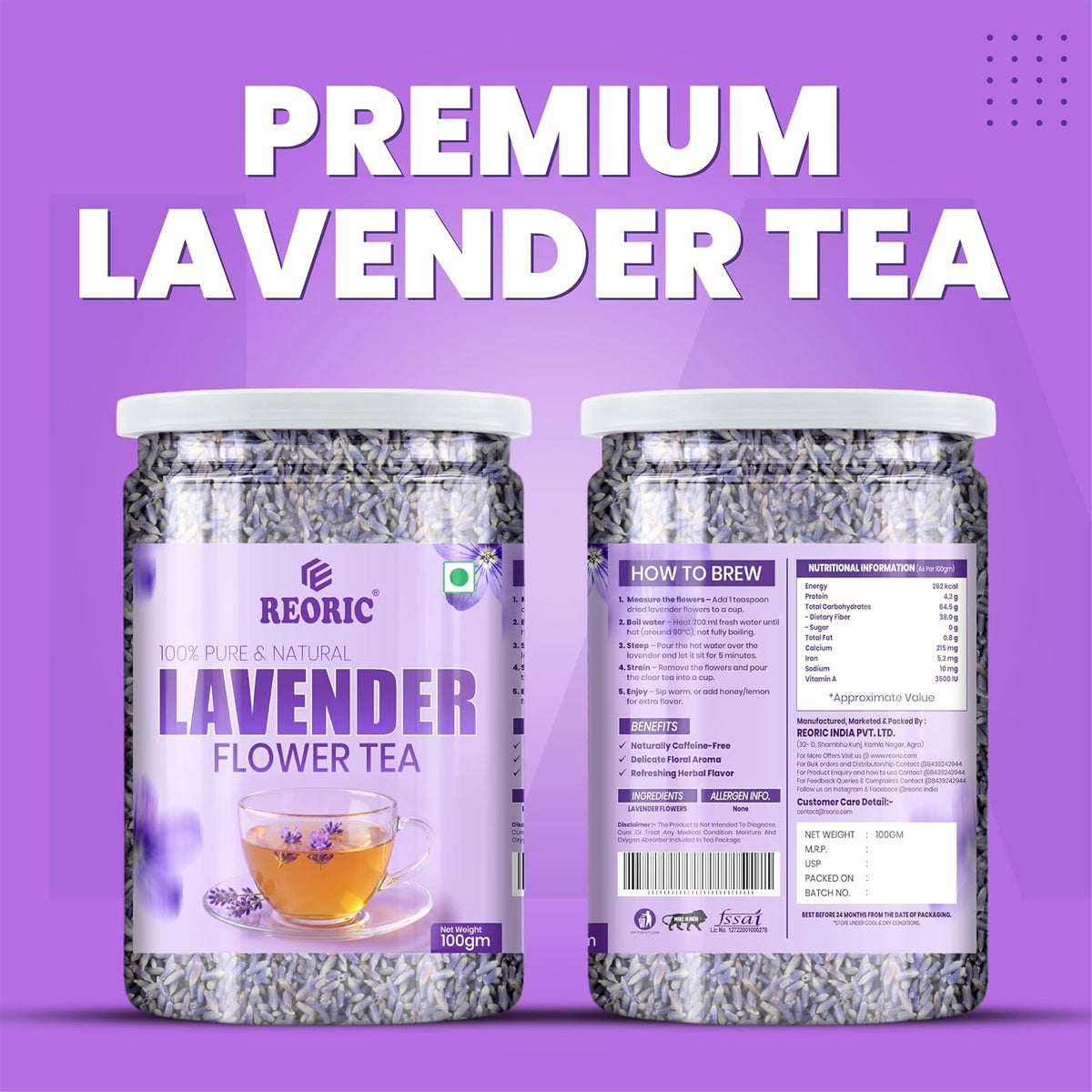 REORIC Dried Lavender Flowers 100g