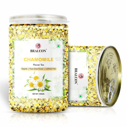 BRALCON Organic Herbal Tea Combo Pack- Butterfly Pea Flower Tea and Chamomile Flower Tea- 200g(100g x 2 Pack)