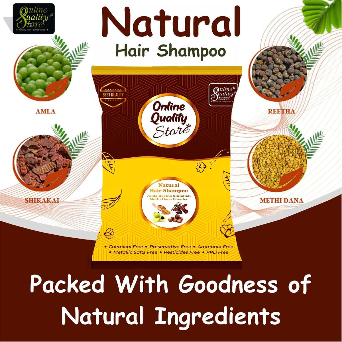 Online Quality Store dry shampoo | Amla Reetha Shikakai Powder Natural Hair Shampoo for Hair (200g Pack,dry)