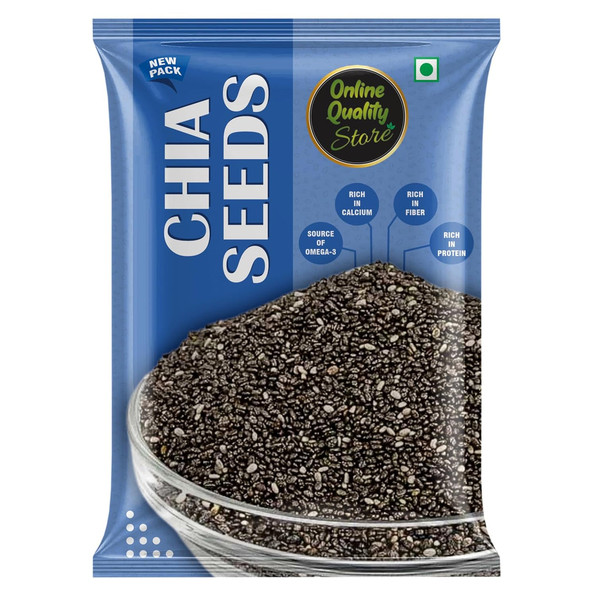 Online Quality Store Organic Chia Seeds -100gm | Omega 3 and rich in Fiber, Calcium & Protien