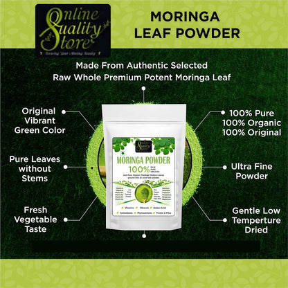 Online Quality Store Organic Moringa Leaf Powder - 100g for food,helps in Immunity Booster, Stress Relief, Improves Metabolism