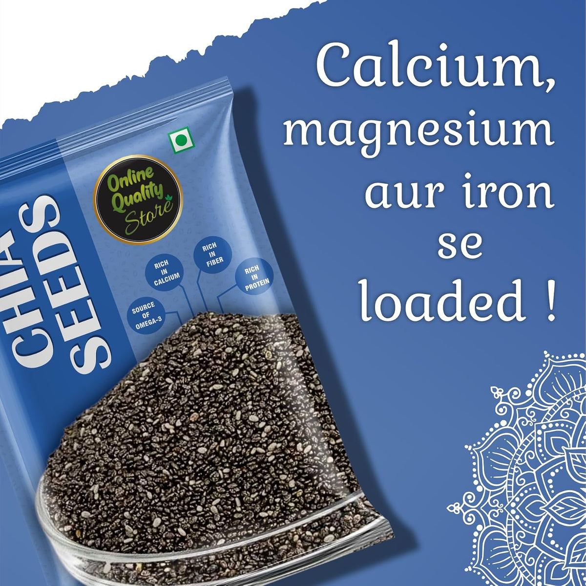 Online Quality Store Organic Chia Seeds -100gm | Omega 3 and rich in Fiber, Calcium & Protien