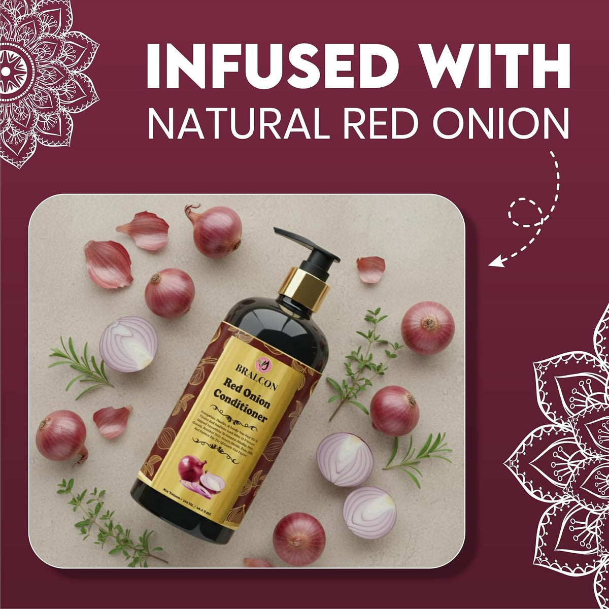 BRALCON Red Onion Conditioner, Hair Strengthening & Nourishment - 300ml