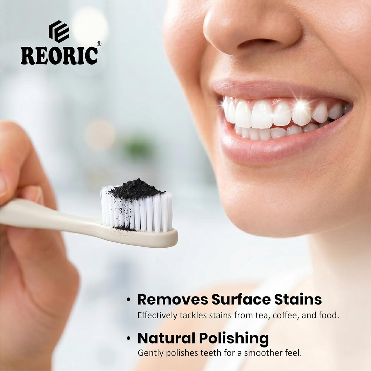 REORIC Activated Charcoal Powder for Teeth Cleaning & Oral Care -50g