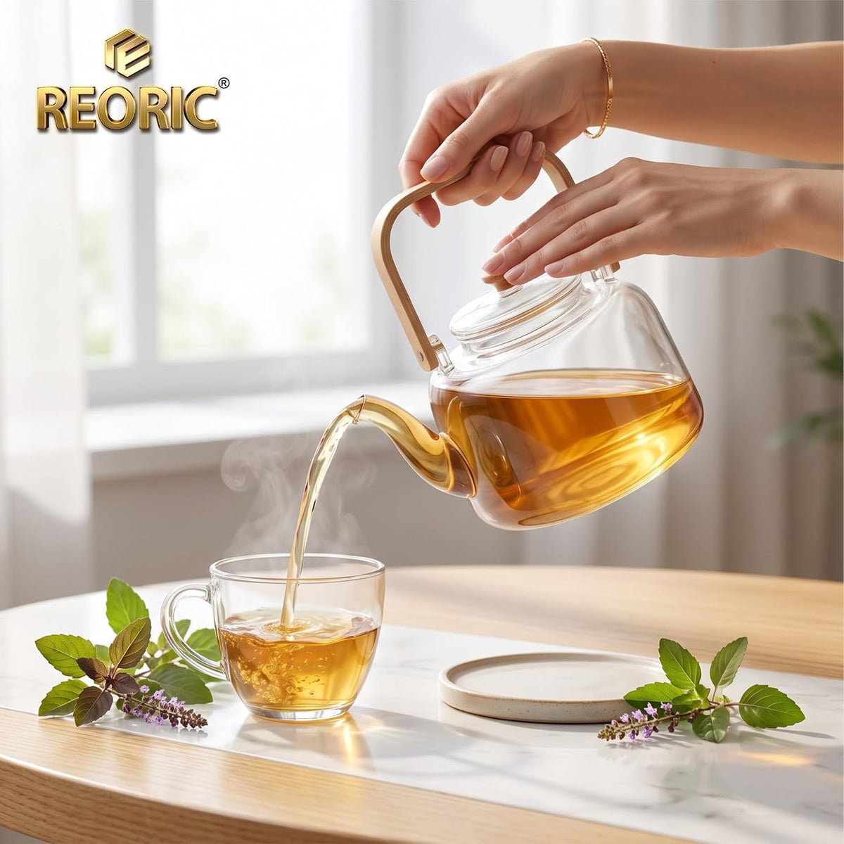 REORIC Tulsi Herbal Tea | Premium Holy Basil Leaves Tea Infusion for Morning & Evening Refreshment, 50g