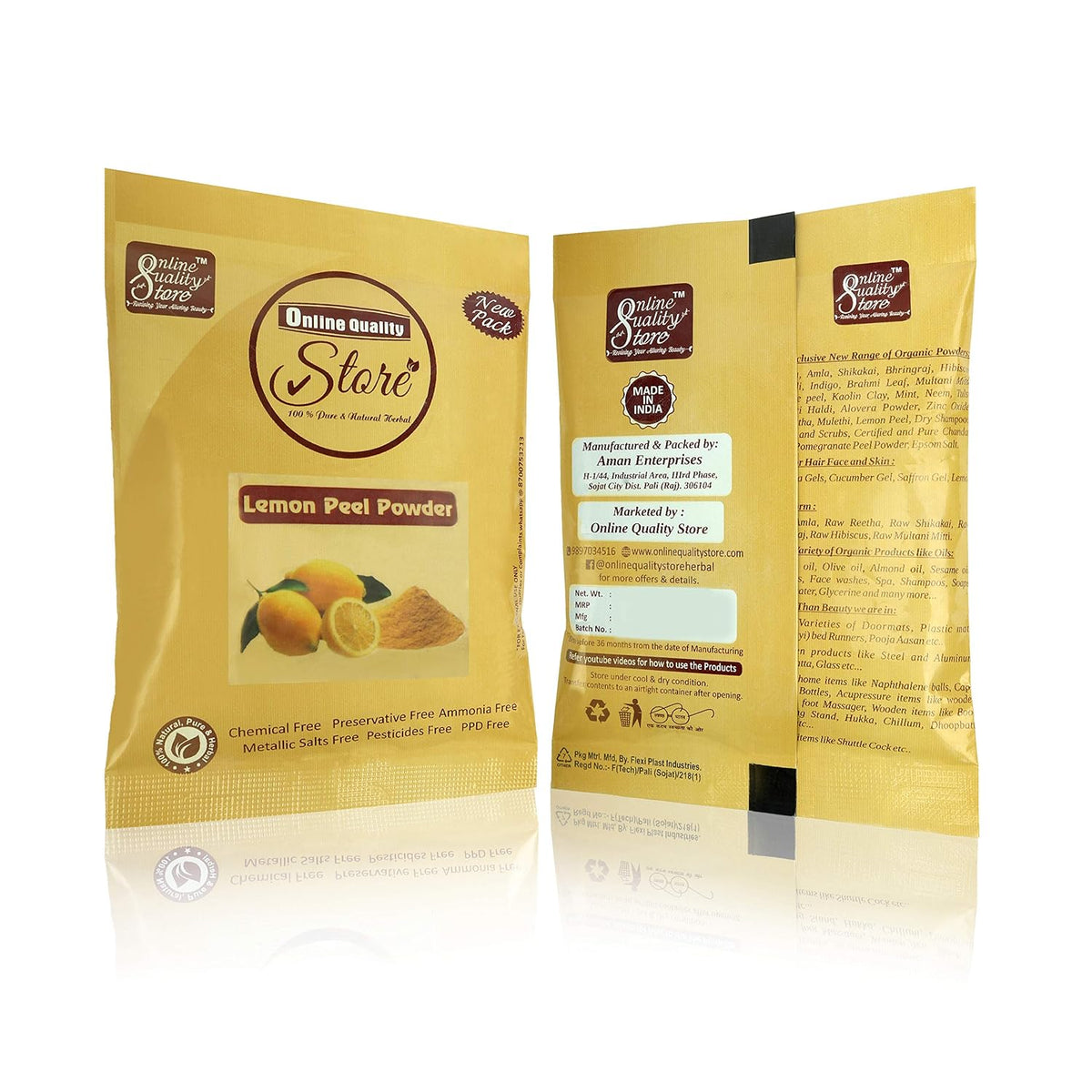 Online Quality Store Lemon Peel Powder, Mulethi Powder & Orange Peel Powder