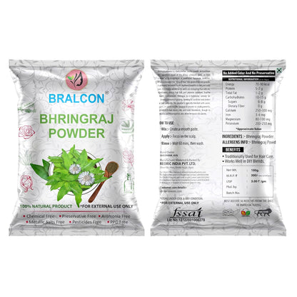 BRALCON Bhringraj Powder for Hair Oil, Hair Masks & Packs (100g) - 100% Natural, Chemical Free