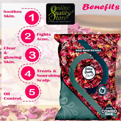Online Quality Store Gulab Patti|Rosa Gallica|Dry Rose Petal|Dried Rose Petals|Rose Petals Sun Dried for Beautiful Hair & Skin-100g