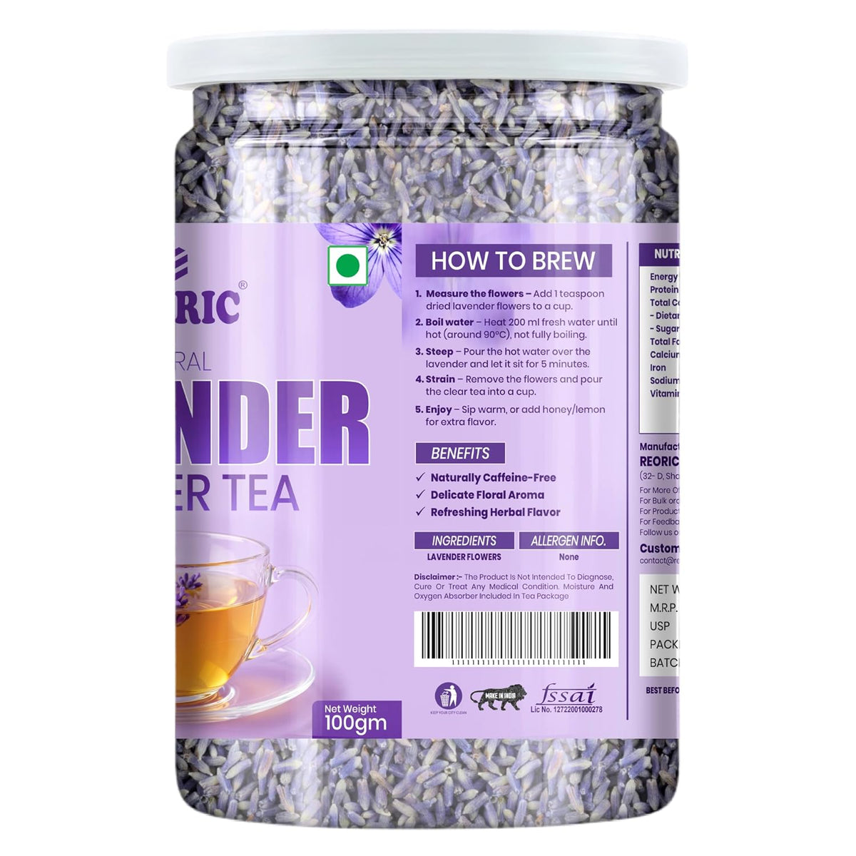 REORIC Dried Lavender Flowers 100g