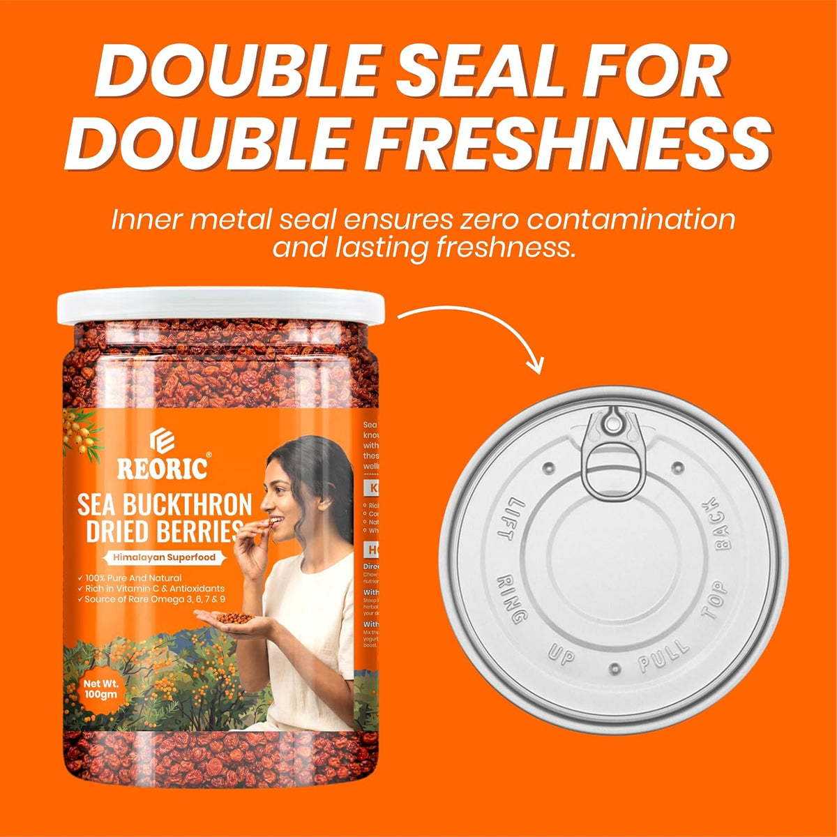 Reoric Pure Dried Sea Buckthorn Berries (100g)