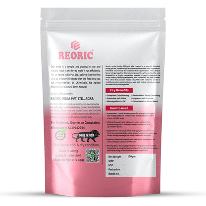 REORIC Amla Reetha Shikakai Powder for Hair Cleansing -100g