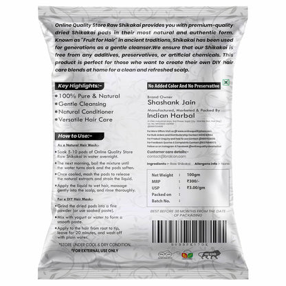 BRALCON Organic Raw Reetha, Amla, Shikakai Combo Pack- 300g(100g x 3 Pack)