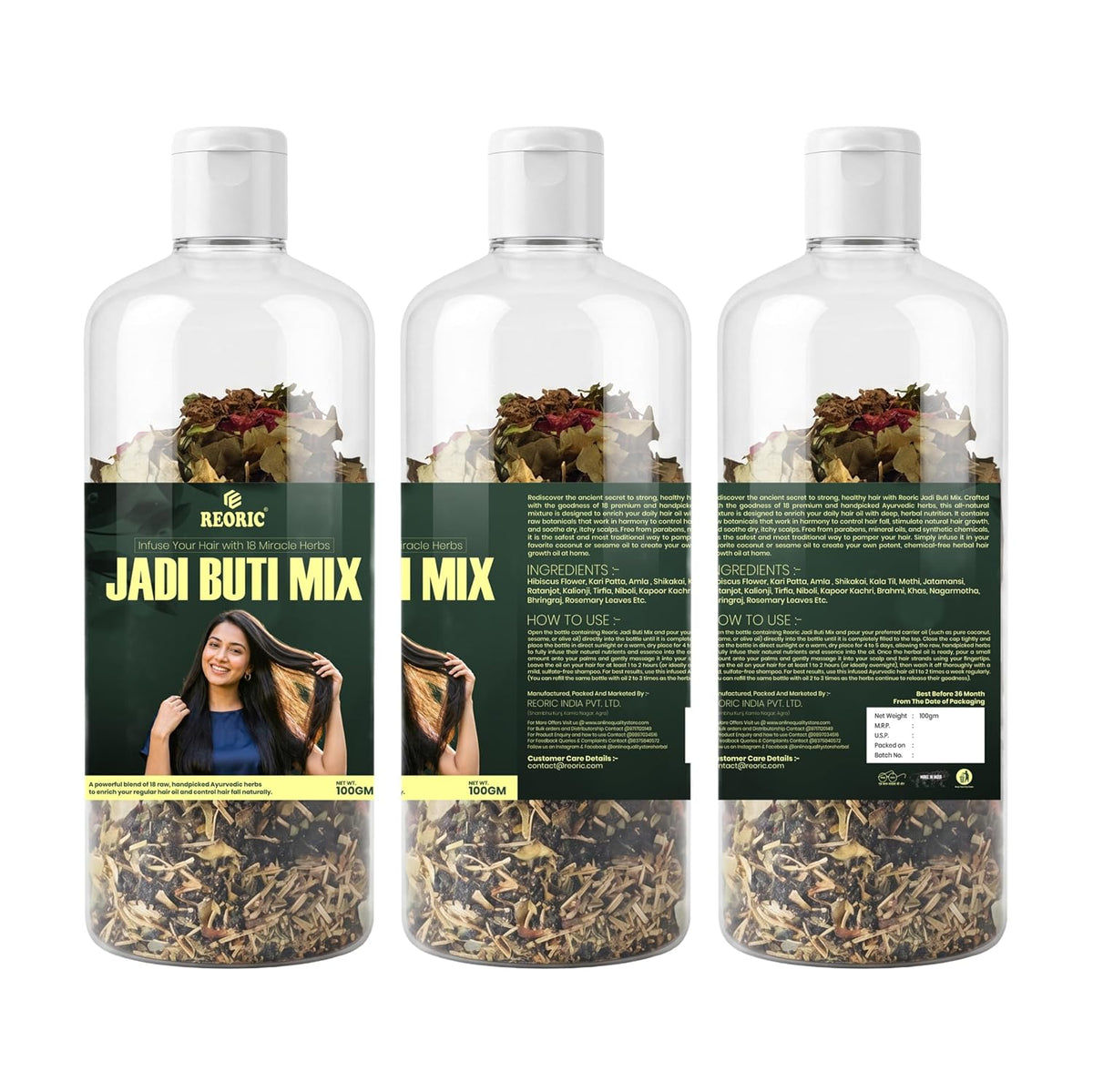 REORIC Jadibooti Mix for Hair - Ayurvedic Herbal Hair Care -100g