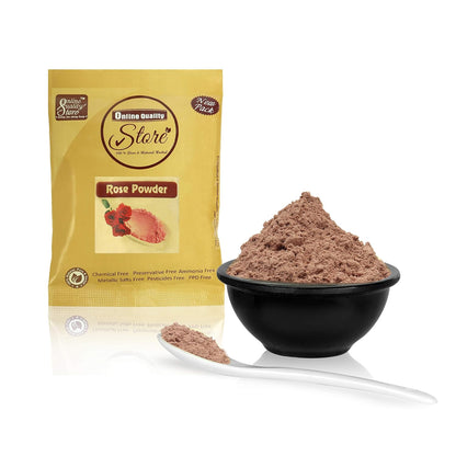 Online Quality Store Combo of Multani Mitti Powder (50g) with Kasturi Turmeric Powder (50g) Orange Powder (50g), Neem Powder (50g), Chandan Powder (50g) and Rose Powder (50g) (Total 300g, Pack of 6)