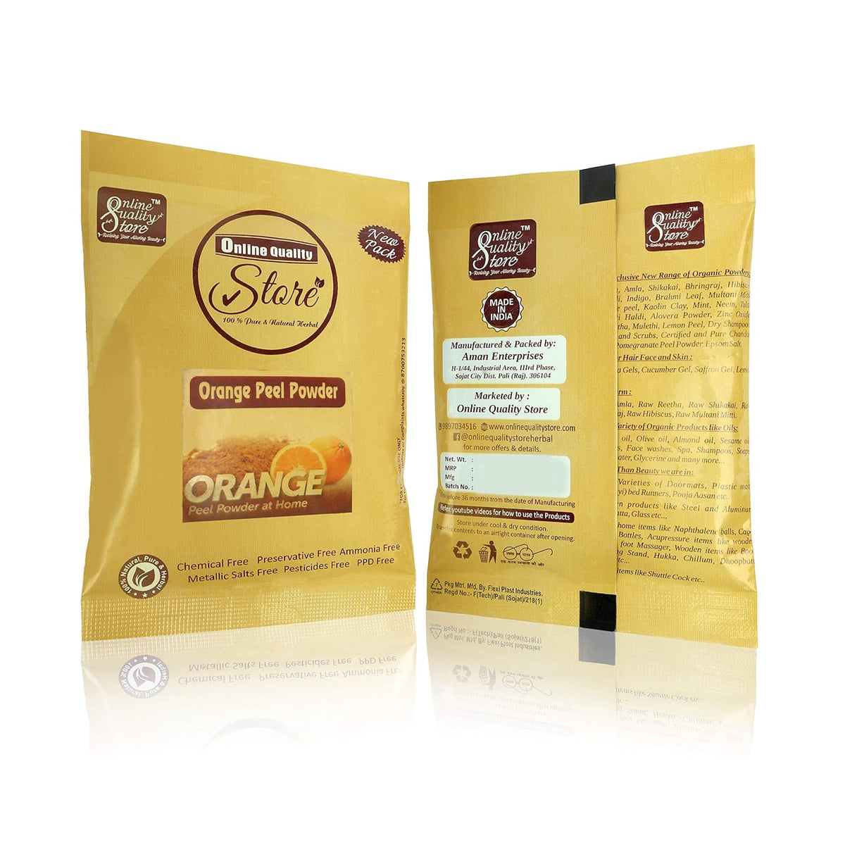Online Quality Store Face Pack for Glowing Skin and Pimples Combo of Mulethi Powder (Licorice) (50 g) with Orange Powder (50 g) and Chandan Powder (50 g)-150 gm
