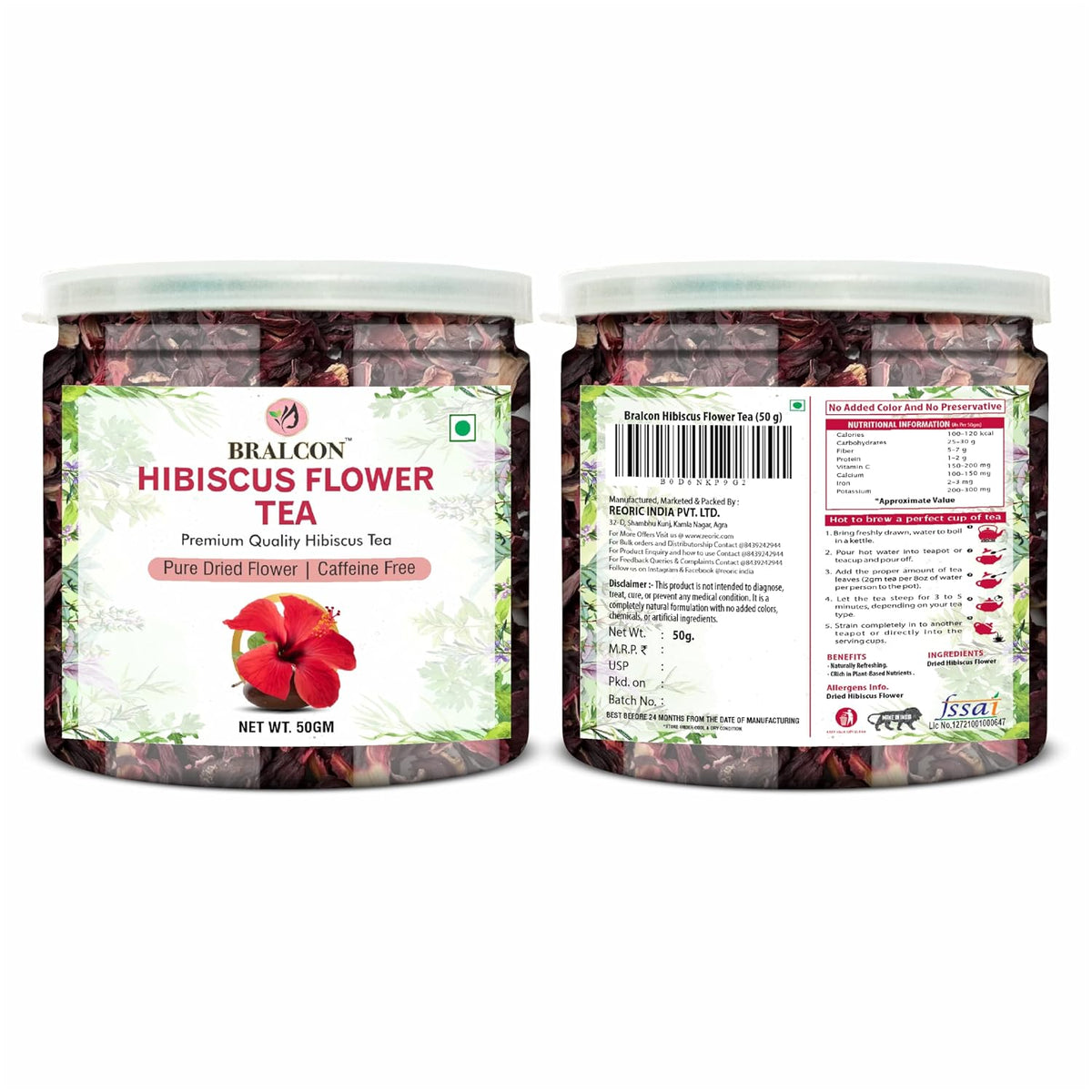BRALCON Organic Hibiscus Flower Tea- 50g