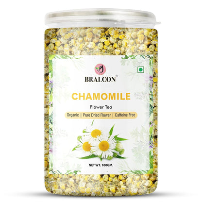 BRALCON Organic Herbal Tea Combo Pack- Butterfly Pea Flower Tea and Chamomile Flower Tea- 200g(100g x 2 Pack)