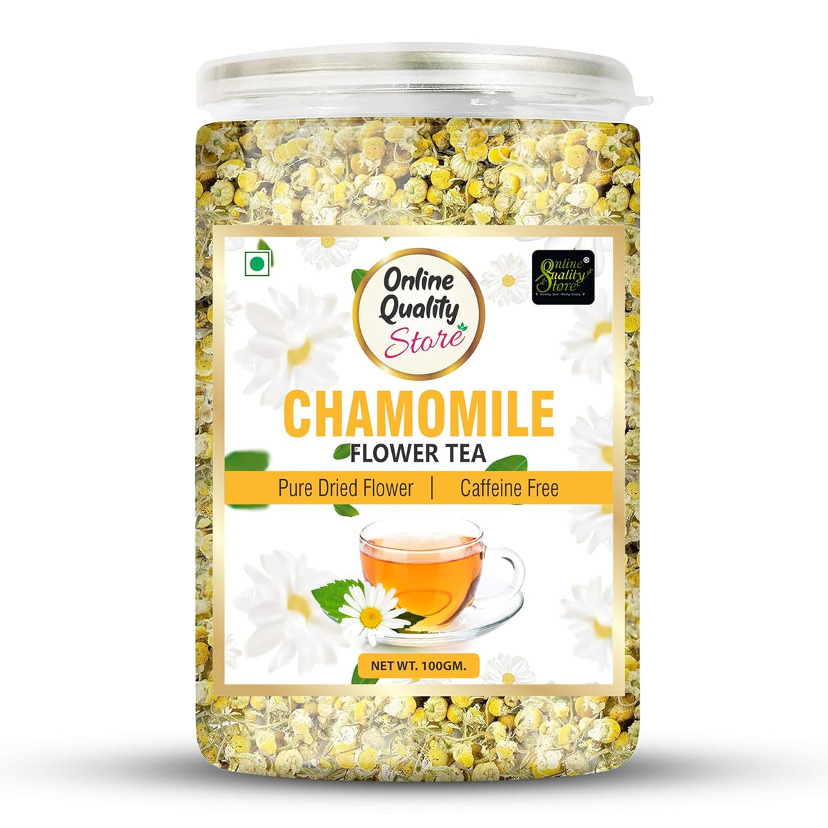 Online Quality Store Organic Chamomile Flower Tea - 100g | Caffeine Free Herbal Tea| Chamomile Tea
