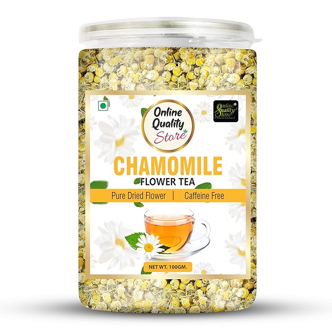 Online Quality Store Organic Chamomile Flower Tea - 100g | Caffeine Free Herbal Tea| Chamomile Tea