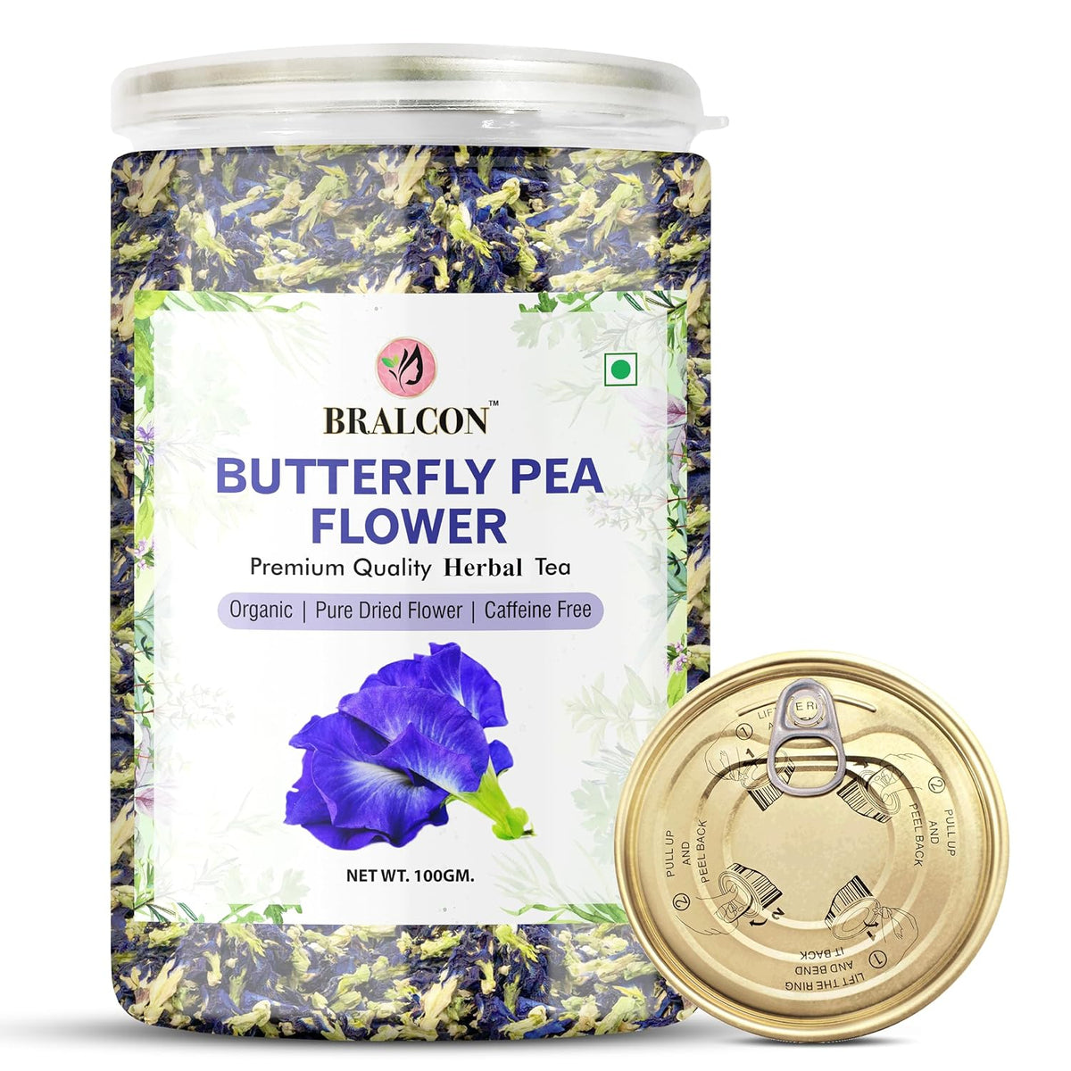 BRALCON Hibiscus Flower Tea + Butterfly Blue Pea flower + Lemongrass + Chemomile Tea - 50g each Pack