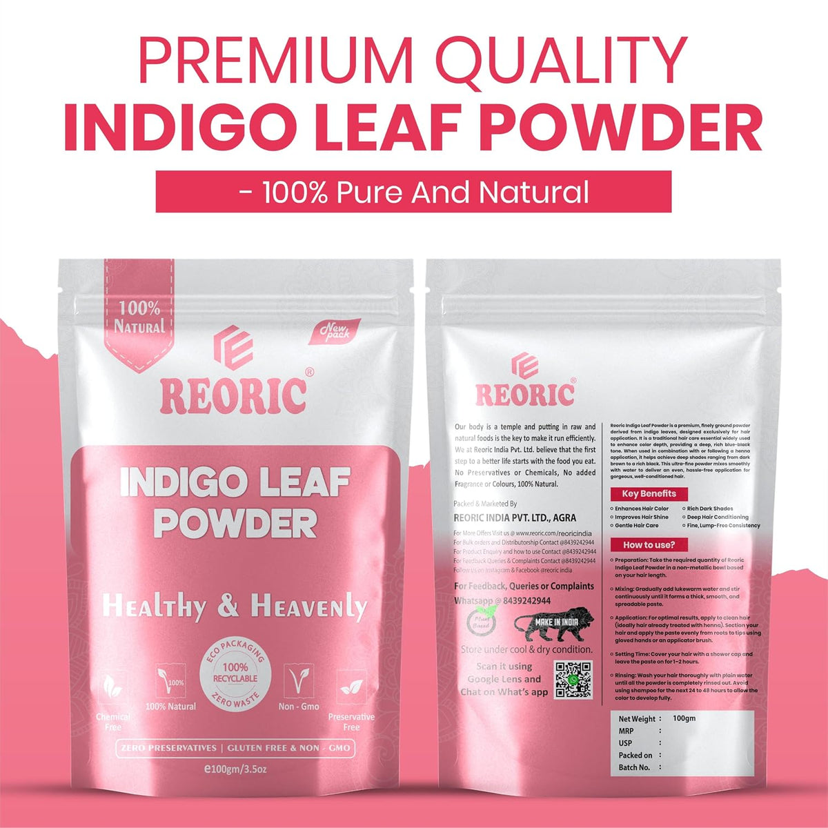 REORIC Indigo Leaf Powder for Hair Care -100g