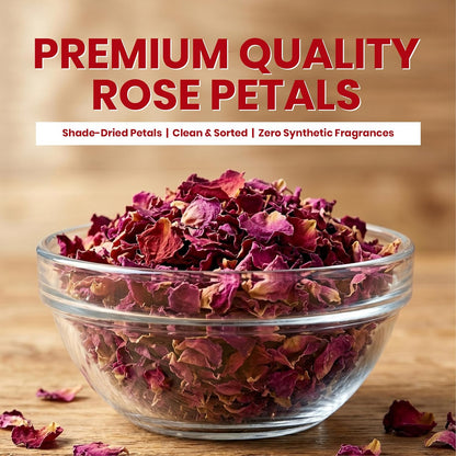REORIC Rose Petal Tea 50g | Dried Rose Petals Herbal Infusion | Aromatic Floral Loose Leaf Brew | Daily Hot & Iced Beverage Drink