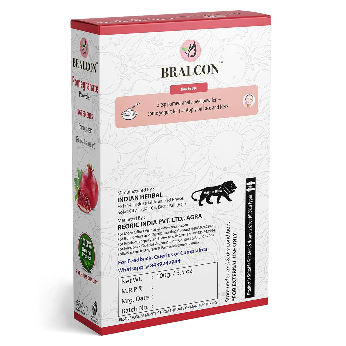 BRALCON Pomegranate Powder -100g