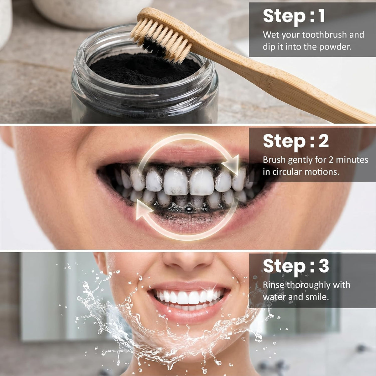 REORIC Activated Charcoal Powder for Teeth Cleaning & Oral Care -50g