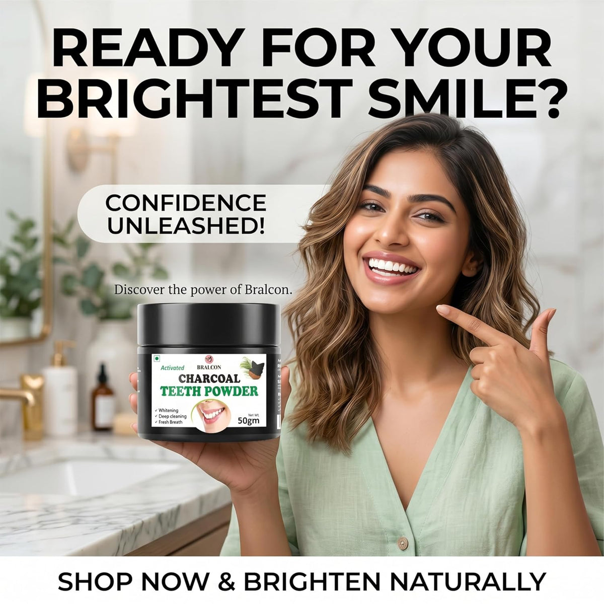 Bralcon Activated Charcoal Teeth Powder -50g