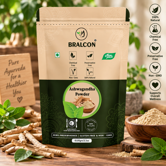BRALCON Ashwagandha Powder - 100g | Indian Ginseng| General Wellness| Stress Relief | Rejuvenates Mind & BodyBRALCON Ashwagandha Powder - 100g | Indian Ginseng| General Wellness| Stress Relief | Rejuvenates Mind & Body