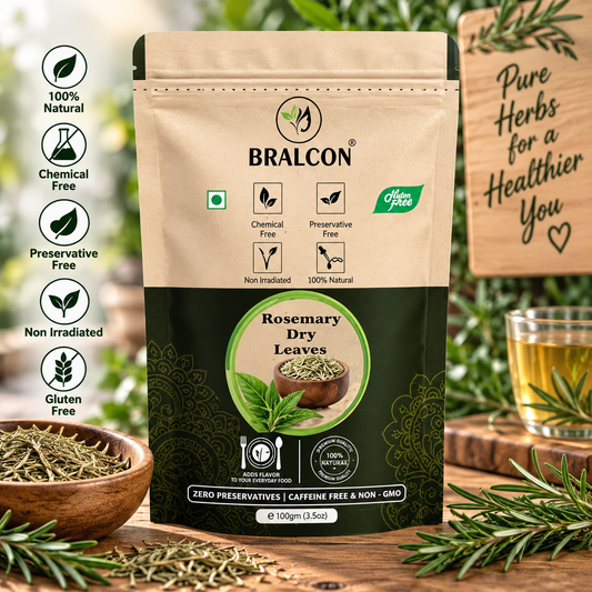 BRALCON Rosemary Dried Leaves - 100g | Rosemary Leaves for hair growth, Seasoning Food & Herbal Tea