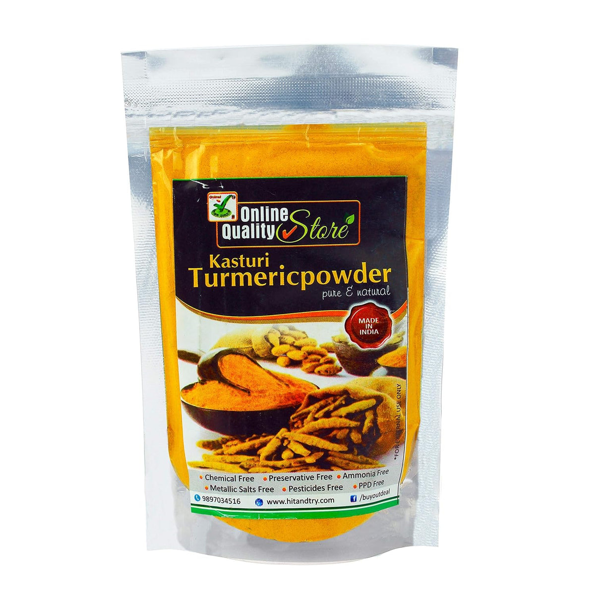Online Quality Store Organic Kasturi Turmeric Powder for Face Pack (300 gm)