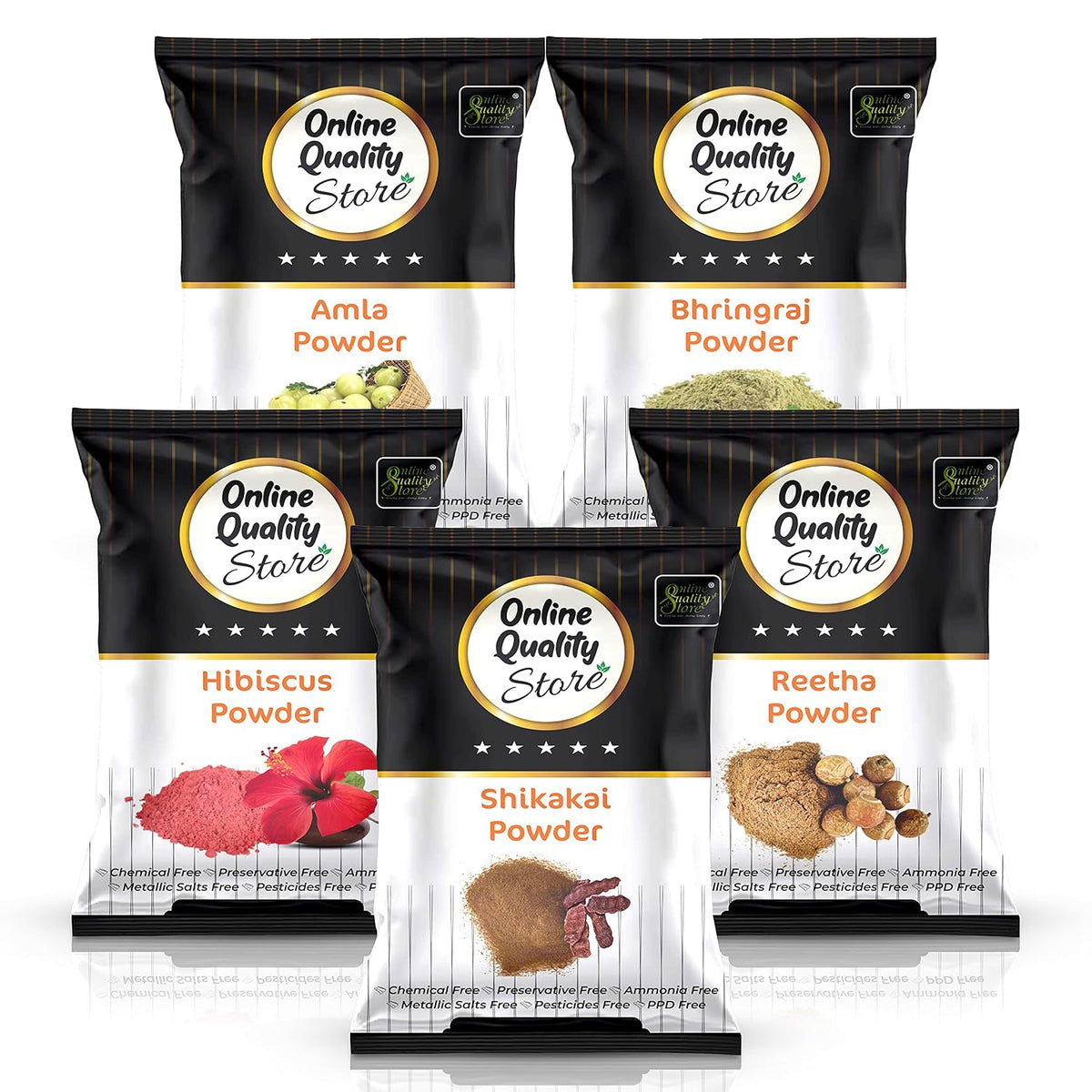 Online Quality Store Amla Reetha Shikakai Bhringraj and Hibiscus Powder for Hair |hair mask |hair pack for dry and frizzy hair |,Ritha|Soapnuts|Aritha|Indian Gooseberry powder |organic Bhringraj Powder |gudhal powder |gudhal fool powder ,400g