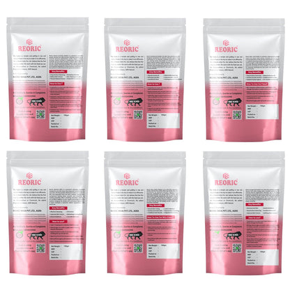 REORIC Herbal Face Pack Powder Combo Pack of 6 (100g Each) - Turmeric, Sandalwood, Neem, Orange Peel, Rose & Multani Mitti Powder