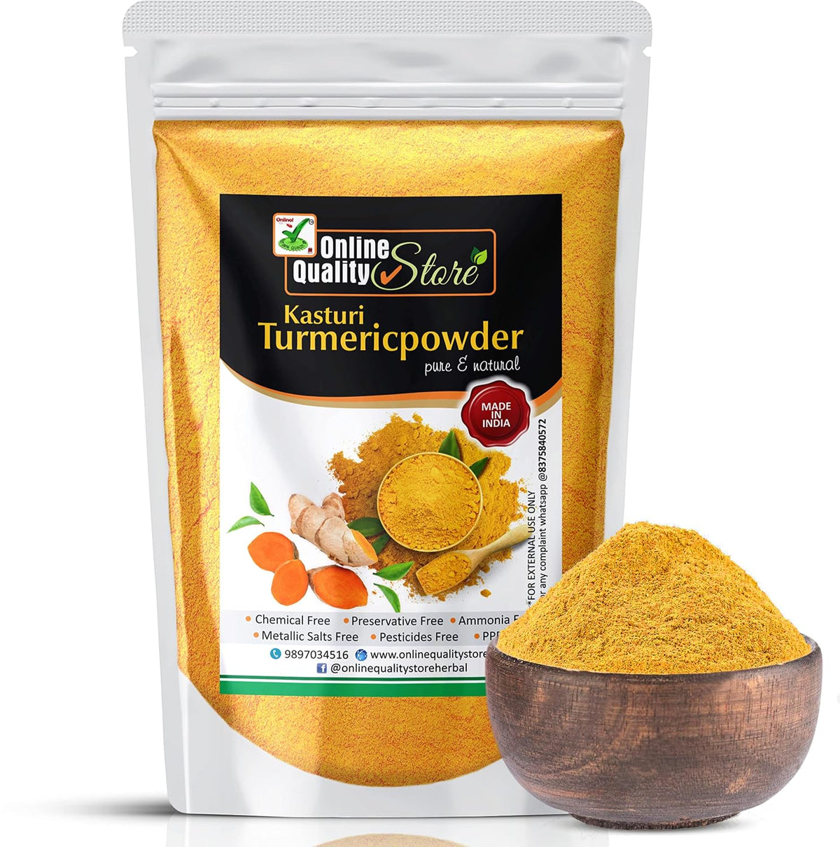 Online Quality Store Natural Organic Wild Turmeric Powder Kasthuri Manjal Powder | Kasthuri Haldi Powder | Curcuma Aromatica | Jangli Amba Haldi For Skin |Kasturi Turmeric Powder for Face and Skin |face pack,900g
