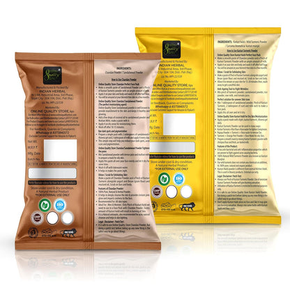 Online Quality Store Chandan Powder,sandalwood powder(100g) |Kasturi Turmeric Powder For Face Pack,kasturi manjal,wild turmeric powder(100g) |Multani Mitti Powder (100g) |Herbal Face Packs, 300g