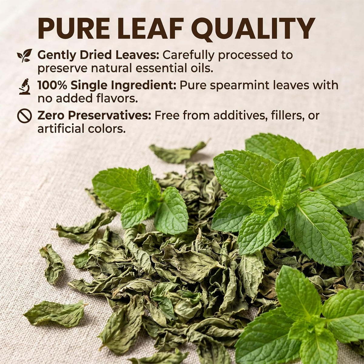 REORIC Spearmint Tea 50g | Dried Spearmint Leaves Herbal Infusion | Refreshing Loose Leaf Mint Brew | Daily Hot & Iced Beverage Drink