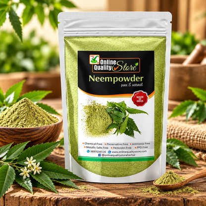 Online Quality Store neem powder for face pack |neem powder |neem powder for face pack organic |pure neem powder |pure organic neem powder for face,body,skin,hair,plants |azadirachta indica,100g